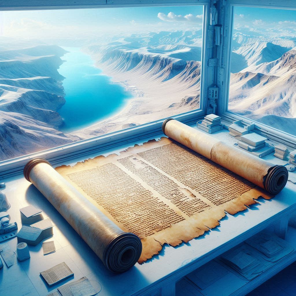 Dead Sea Scroll Inspired image generated using Microsoft Copilot