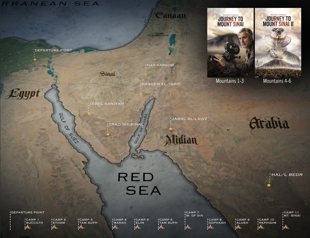 From the firm Patterns of Evidence - Journey to Mount Sinai (1 & 2) - Candidate mountains for Mt. Sinai