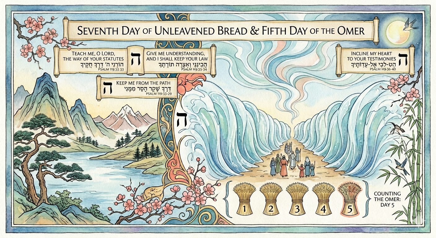 7th day feast of unleavened bread and 5th day of the Omer